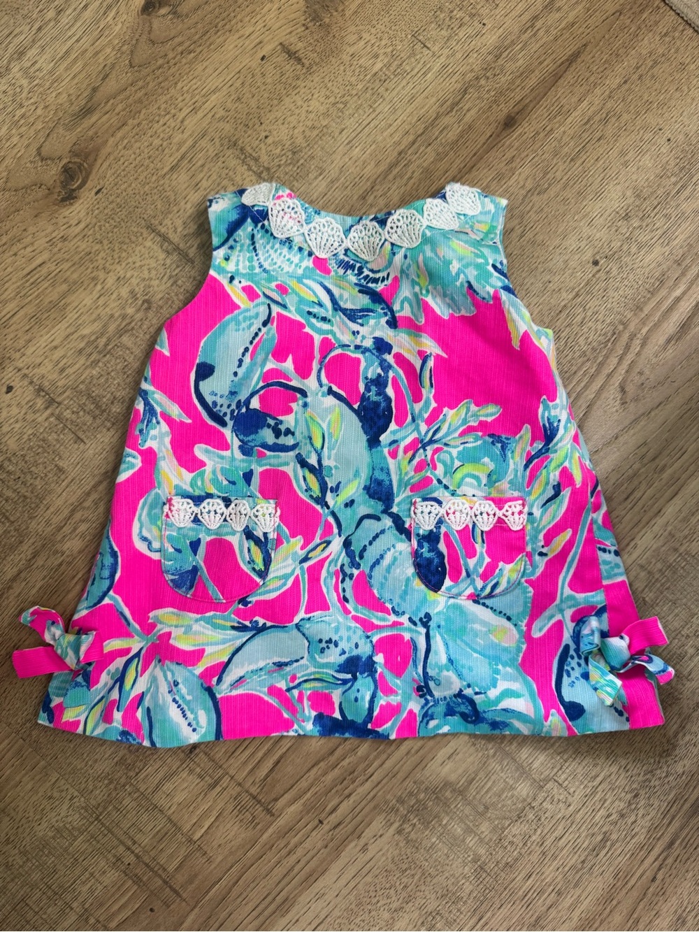 Lilly Pulitzer Pink Floral Tank Dress with Blue & Aqua Print